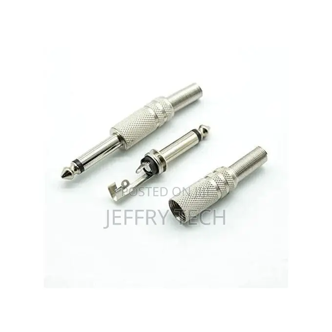 6.35 Mm Mono Jack Male Metal Pin Mic for Repair 6.5 Mm Metal (6 Pcs)