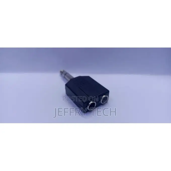 6.35mm Male to Dual 6.35mm Female Y Splitter Adapter - Black
