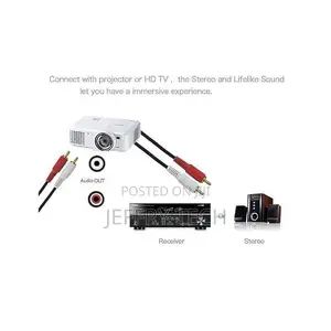 2 Rca Male Jack to 2 Rca Male Jack Audio Video Cable for Home Theater