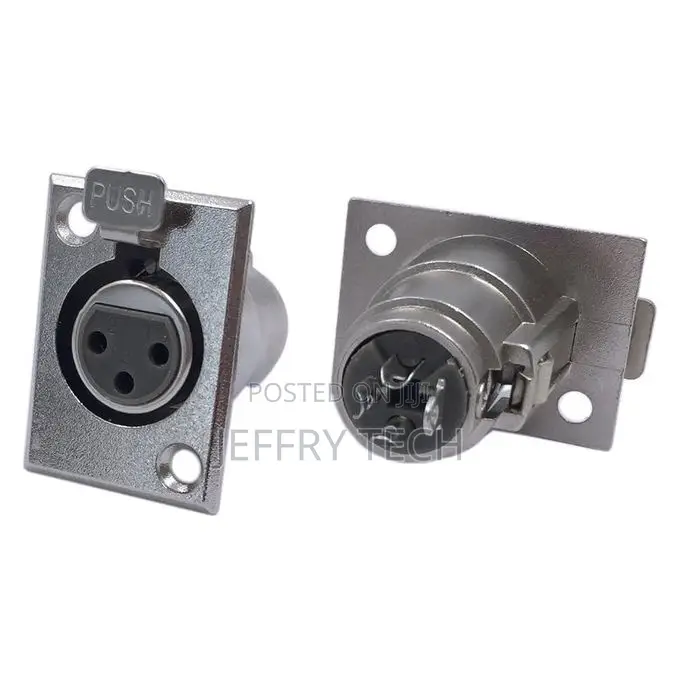 XLR 3-Pin Female Jack Socket Audio Connector Adapter - Silver (2 Pack)