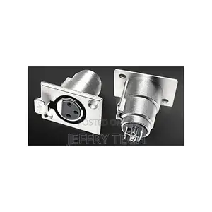 XLR 3-Pin Female Jack Socket Audio Connector Adapter - Silver (2 Pack)
