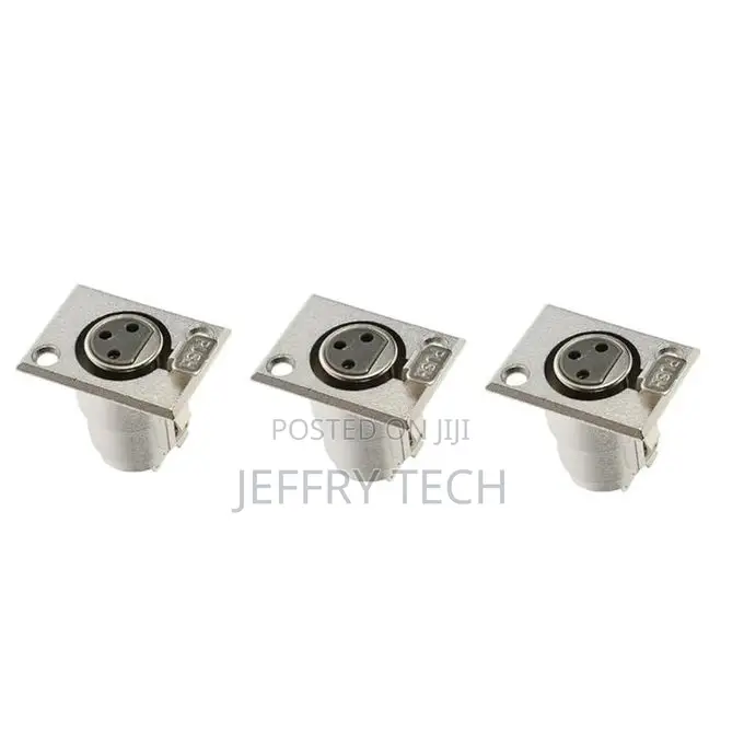 XLR 3-Pin Female Jack Socket Audio Connector Adapter - Silver (2 Pack)