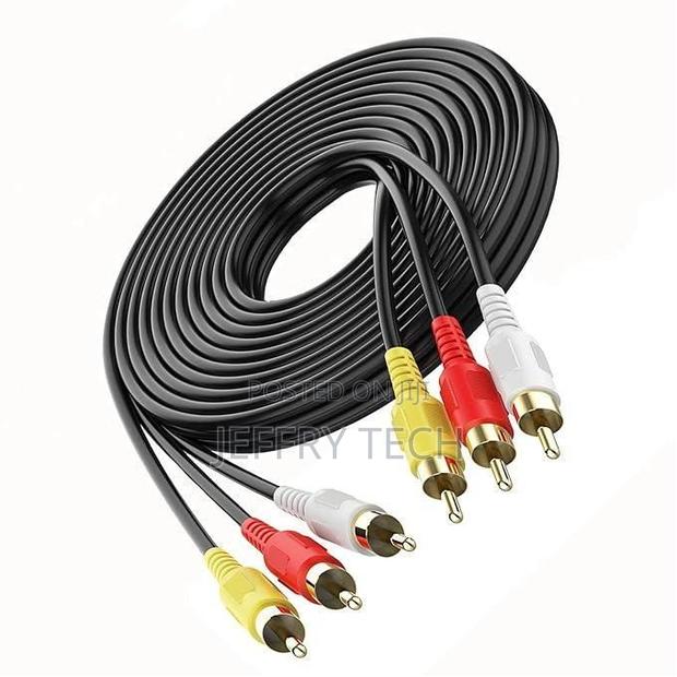 3 Rca Male to Male 3 Rca Audio Video Av Cable. Suitable . (10 Meter)