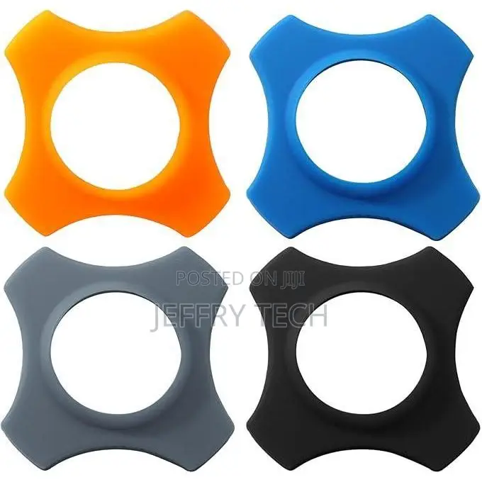 4 Pack Silicone Microphone Protection Rings - Anti-Rolling, Black