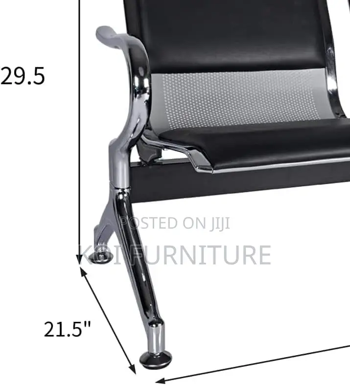 Office Benches; Heavy-Duty 2-Seater Padded Office Waiting Bench