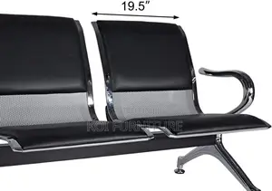 Office Benches; Heavy-Duty 2-Seater Padded Office Waiting Bench