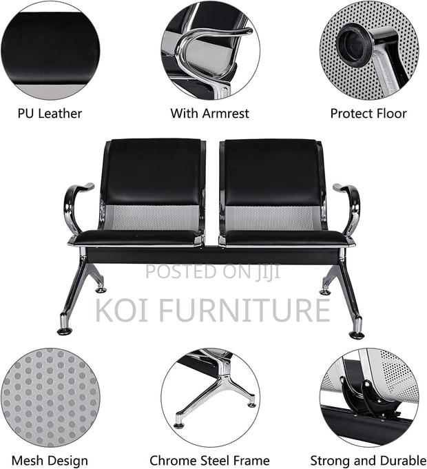 Office Benches; Heavy-Duty 2-Seater Padded Office Waiting Bench - thumbnail 9