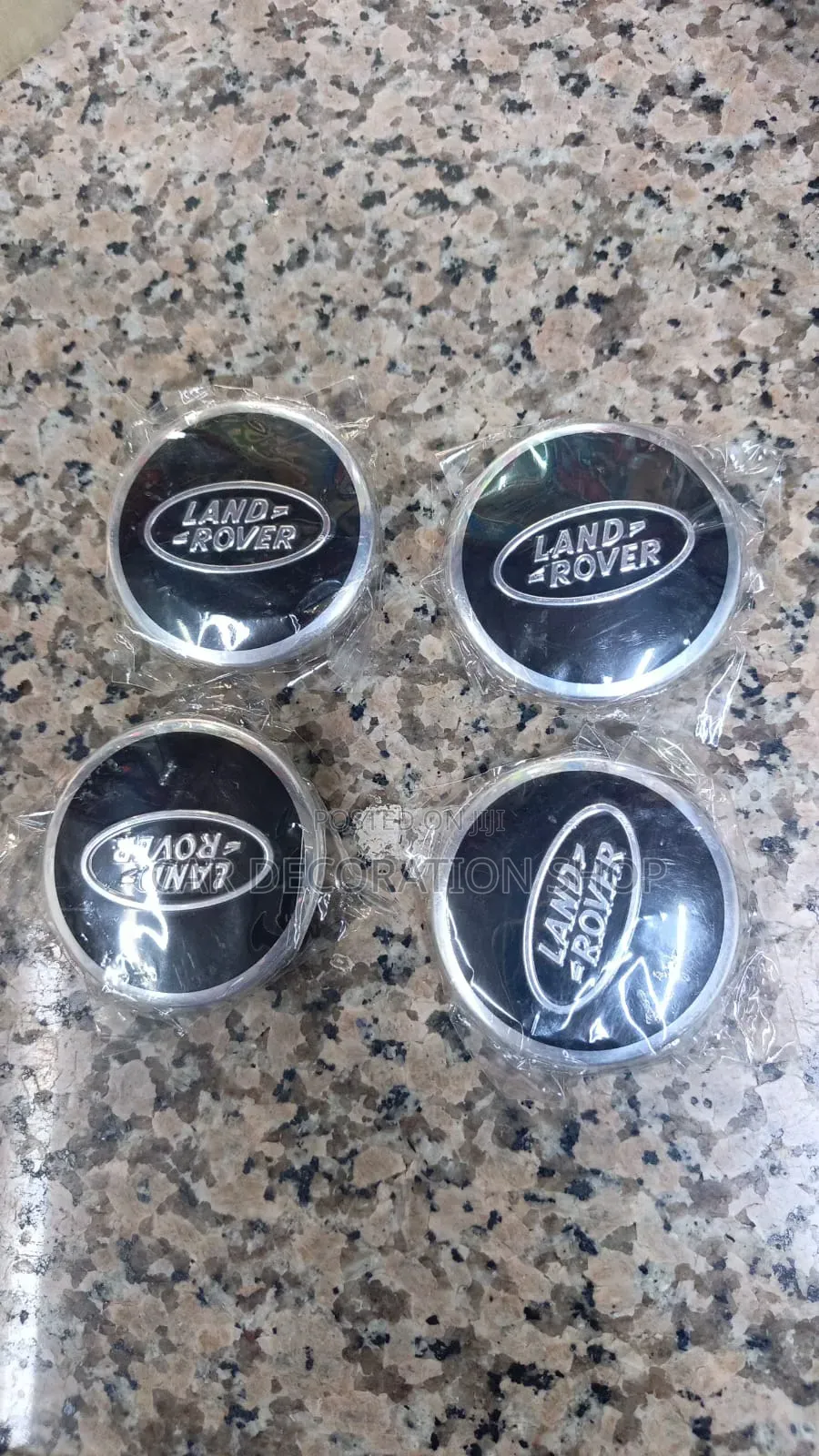 Iconic Black 4pc Gloss Finish Land Rover Wheel Center Caps