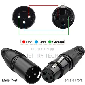 10-Piece XLR Connector Set - 5 Male 5 Female, Zinc Alloy, Black