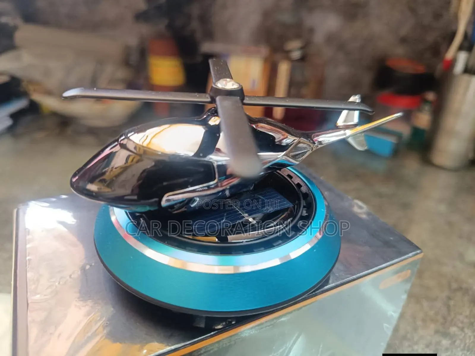 Sunlight Hitting Solar Panel Spin Helicopter Air Freshener