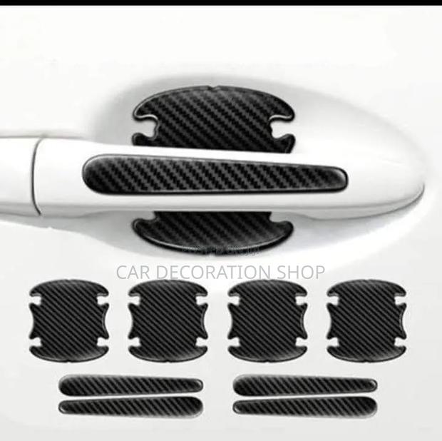 Carbon Fiber Textured Car Door Handle Protective Stickers From Scratch