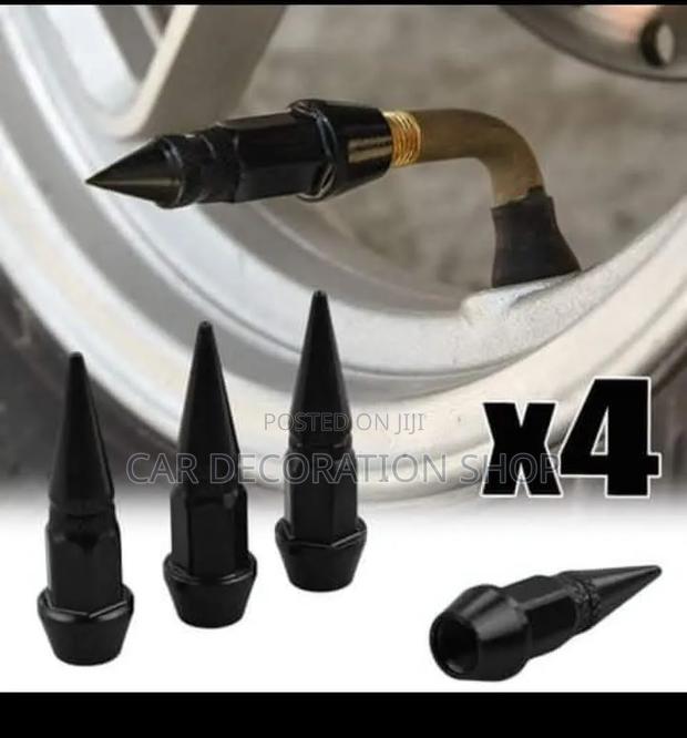 Cone Shaped Aluminum Alloy Till Black Tire Caps Designed