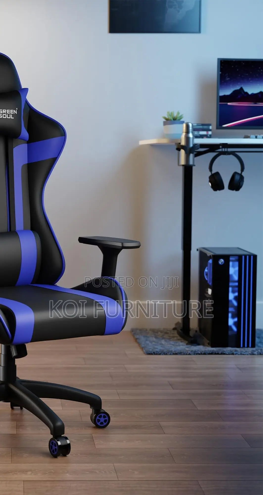 Office Chairs; Blue Joyous Studio Gamers Chairs for Content Streaming