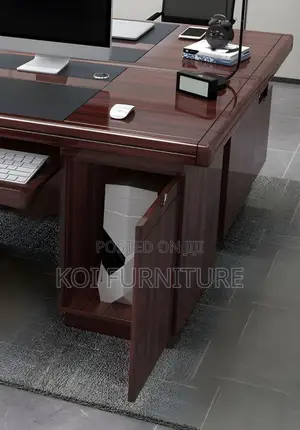 Office Desk; 1.2 Meters Mahogany Executive Desk With Keyboard Tray