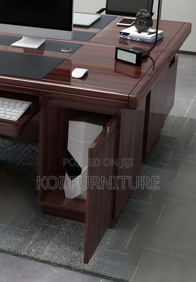 Office Desk; 1.2 Meters Mahogany Executive Desk With Keyboard Tray