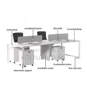Office Desk; 4 Users Open Plan Office Workstation