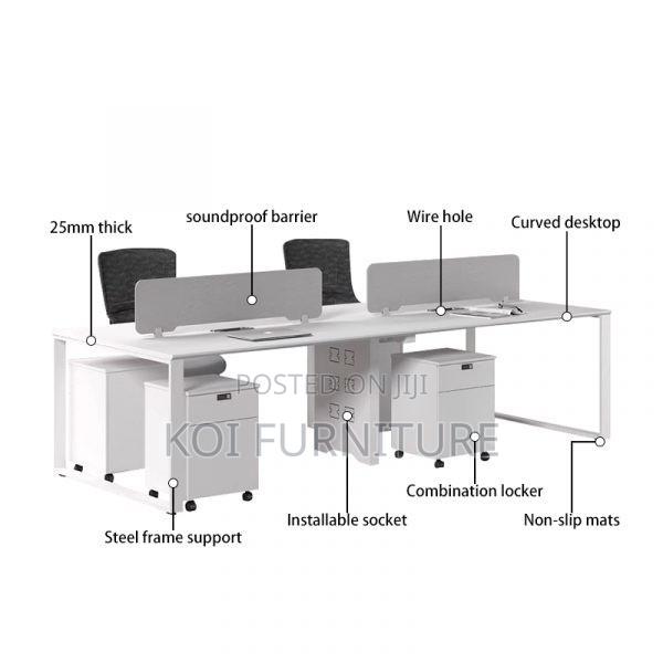 Office Desk; 4 Users Open Plan Office Workstation - thumbnail 2