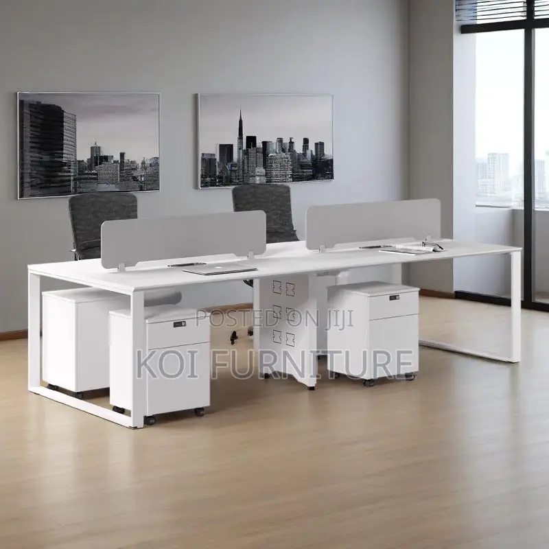 Office Desk; 4 Users Open Plan Office Workstation