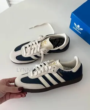 Adidas Samba Blue/White Stripes Sneakers - Classic Streetwear Shoes,