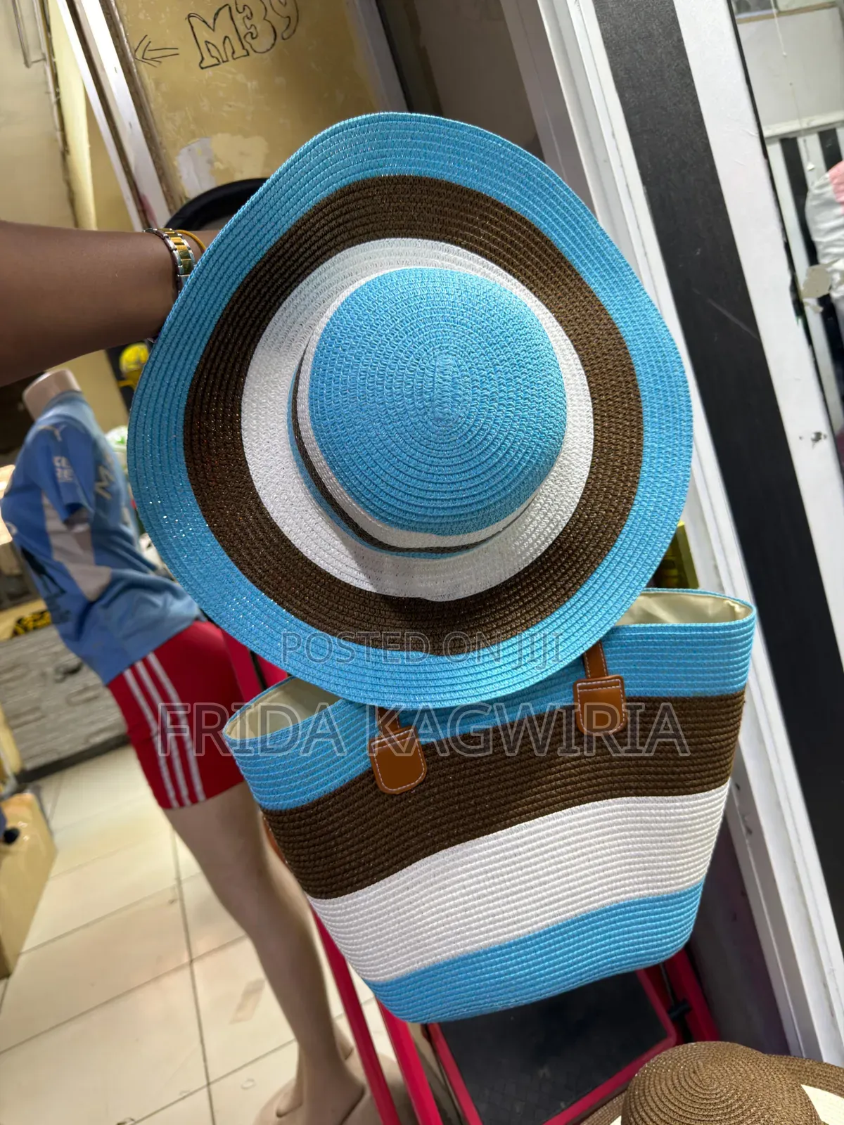 Matching Straw Bag and Hat for Summer