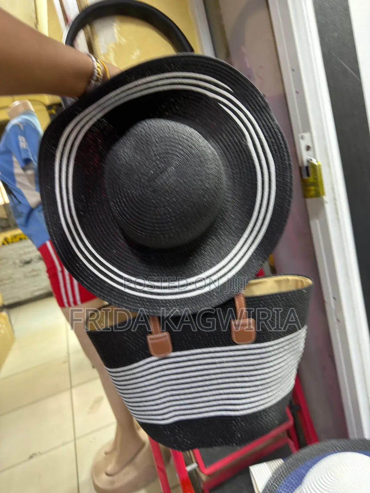 Matching Straw Bag and Hat for Summer