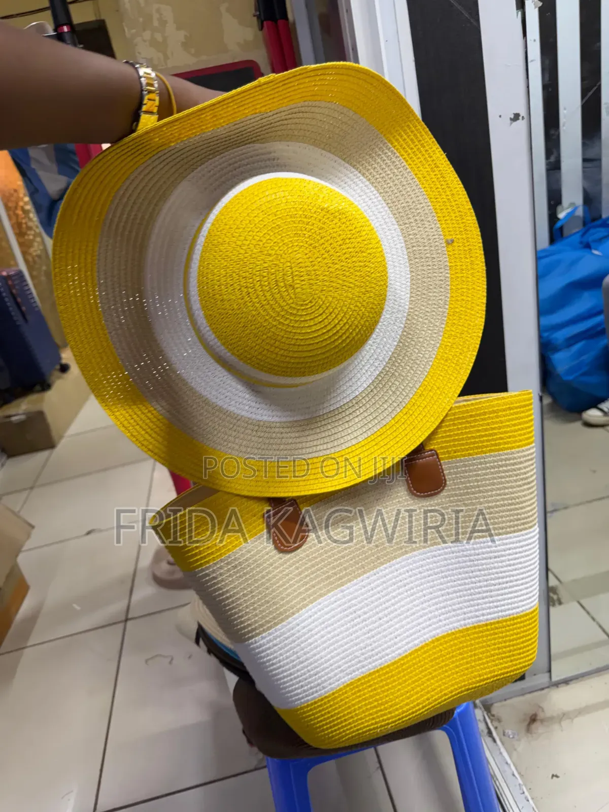 Matching Straw Bag and Hat for Summer