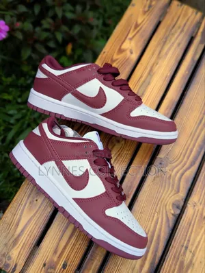 Nike Sb Dunk, Maroon/White Sneakers - Street Skate Shoes