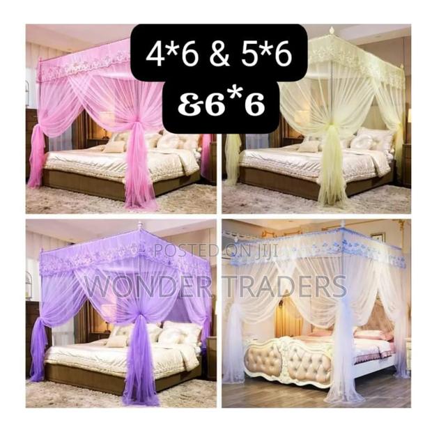Four Stand Mosquito Net* *Pink, Purple Cream White