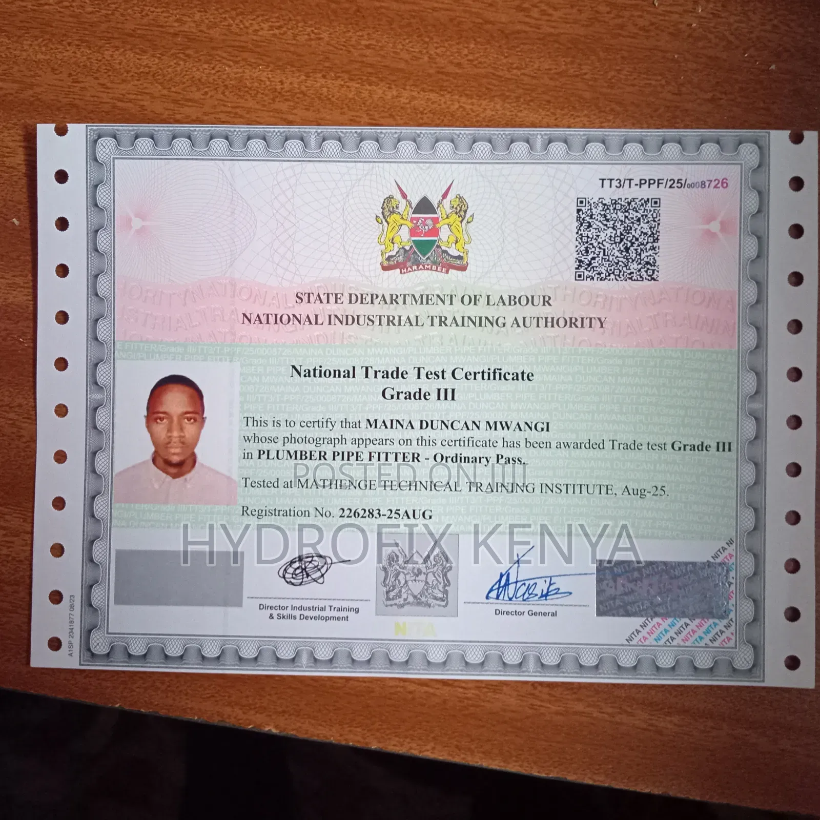 Certified Plumber and Water Technician