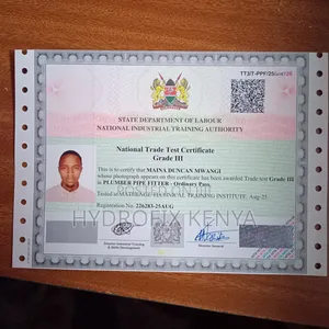 Certified Plumber and Water Technician