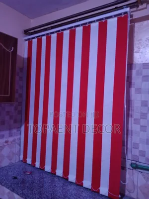 Red and White Blend Office Kitchen Window Vertical Blinds