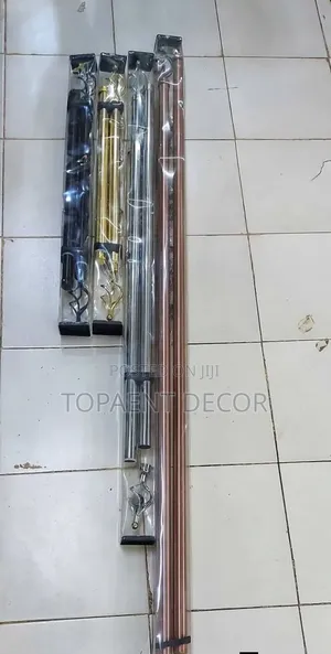 Brown, Silver,Gold and Black Adjustable Window Curtain Rods