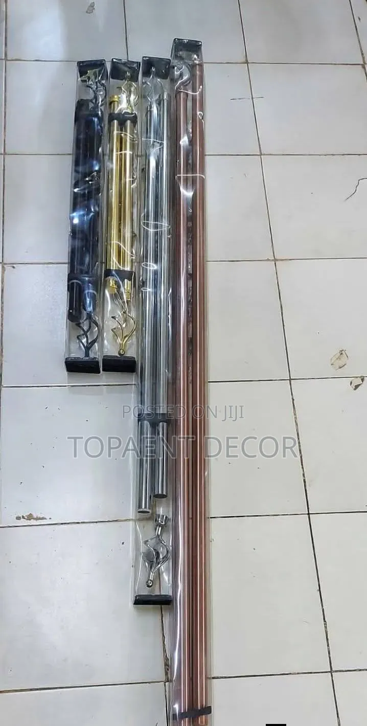Brown, Silver,Gold and Black Adjustable Window Curtain Rods