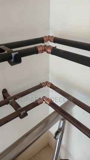 Corner Window Powder Coated Curtain Rods With Corner Joints