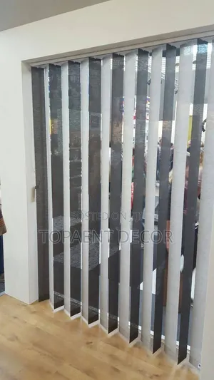 Black and White Adjustable Slats for Vertical Window Blinds