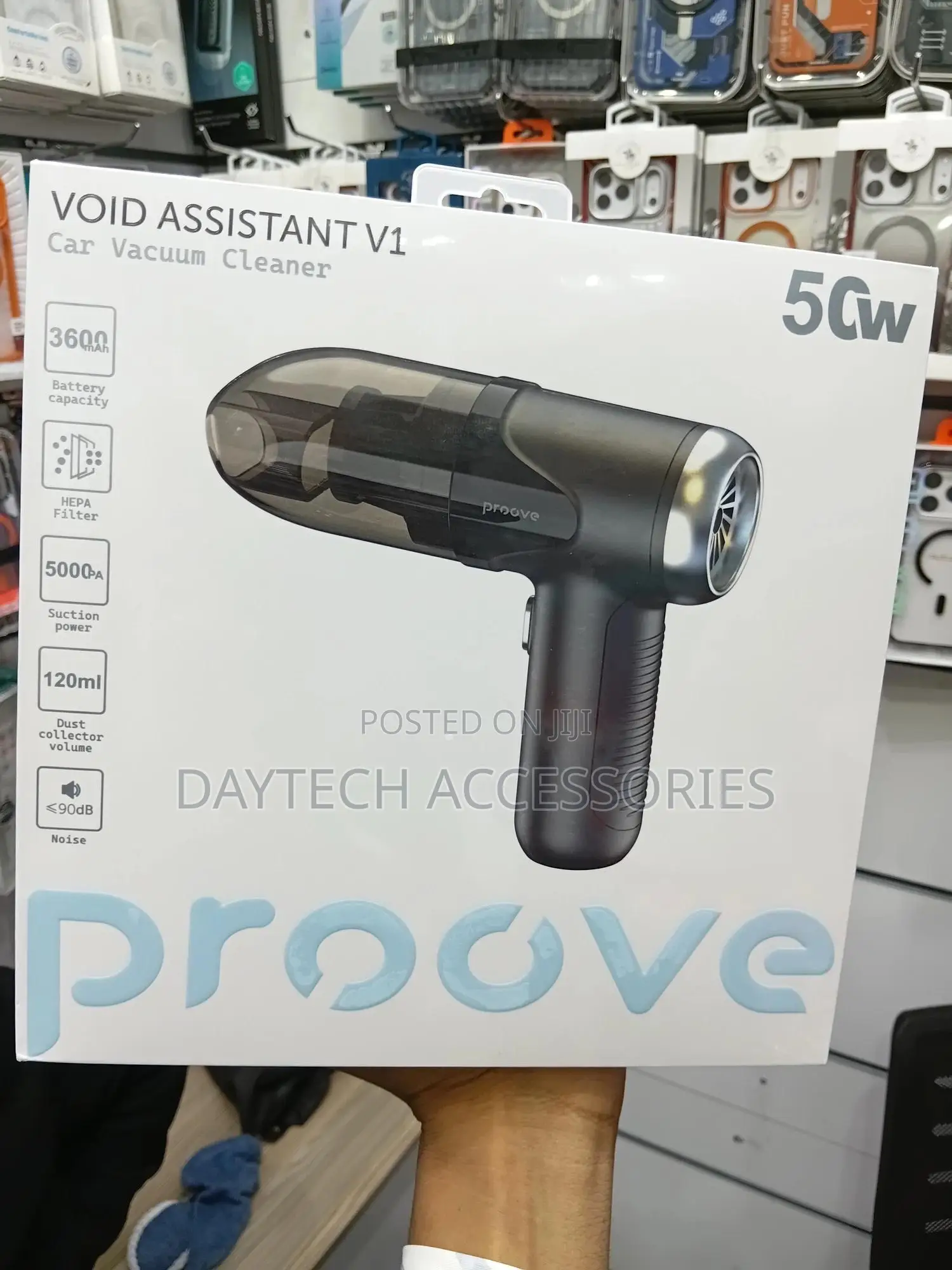 The Proove Void Assistant V1 Cordless Car Vacuum Cleaner in Black.