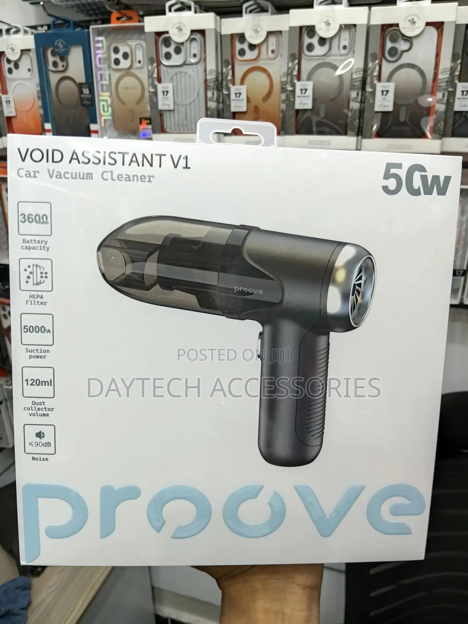 The Proove Void Assistant V1 Cordless Car Vacuum Cleaner in Black.
