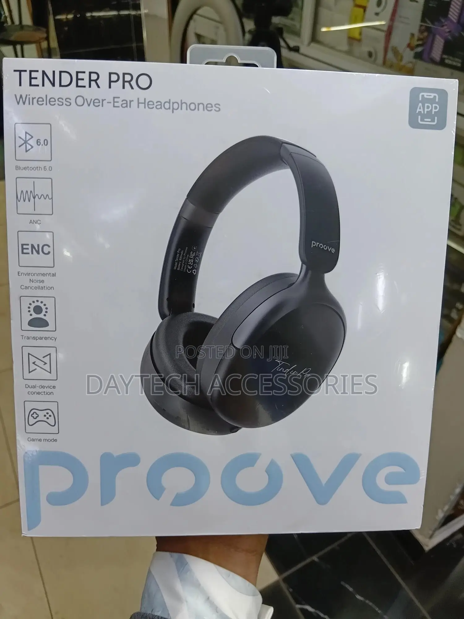These Are Proove Tender Pro Wireless Over-Ear Headphones in Black.