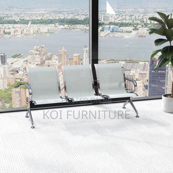 Office Benches; 3-Link Non-Padded Office Waiting Bench