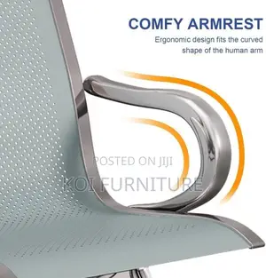 Office Benches; 3-Link Non-Padded Office Waiting Bench