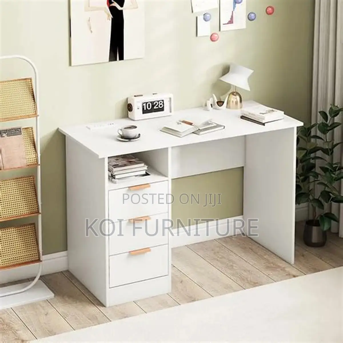 Office Desks; 1.2 Meters Home Office Study Desk With Lockable Drawwers