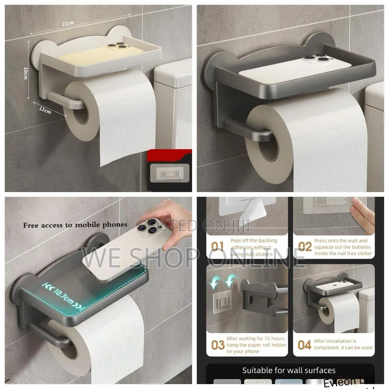 Punch Free Toilet Paper Holder
