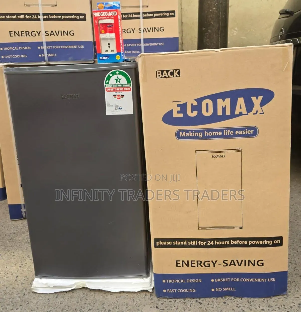 Ecomax 90 Litres Dark Silver Single Door