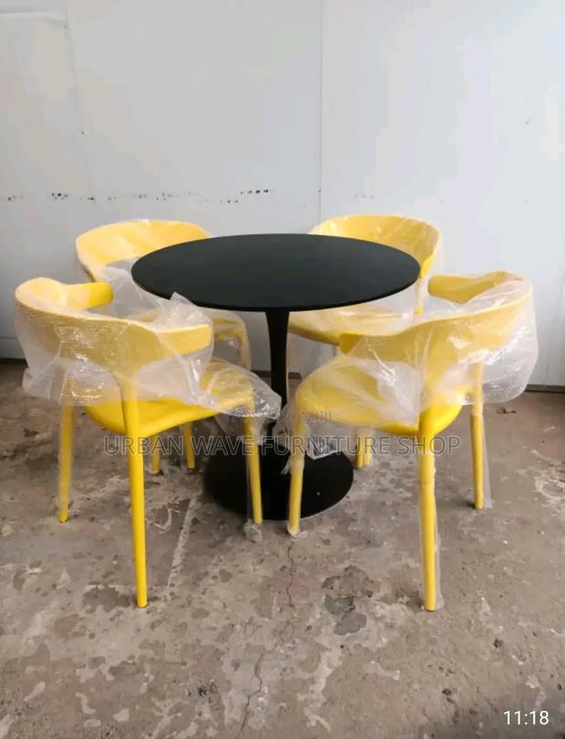 Black Round Table+Hello Seat Outdoor Balcony Set