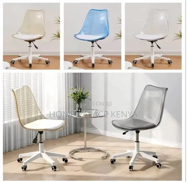 Makeup Chair: Plastic Swivel Chair With Adjustable Height With Wheels
