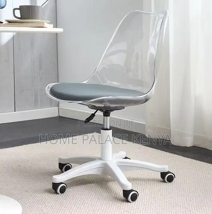 Makeup Chair: Plastic Swivel Chair With Adjustable Height With Wheels