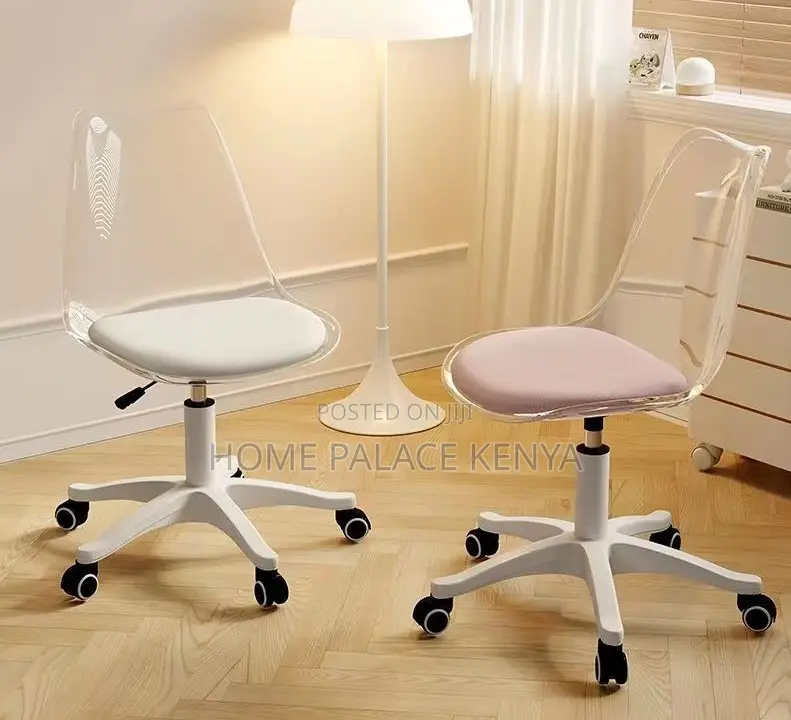 Makeup Chair: Plastic Swivel Chair With Adjustable Height With Wheels