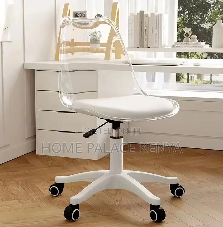 Makeup Chair: Plastic Swivel Chair With Adjustable Height With Wheels