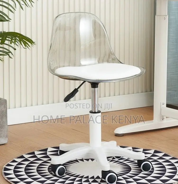 Makeup Chair: Plastic Swivel Chair With Adjustable Height With Wheels