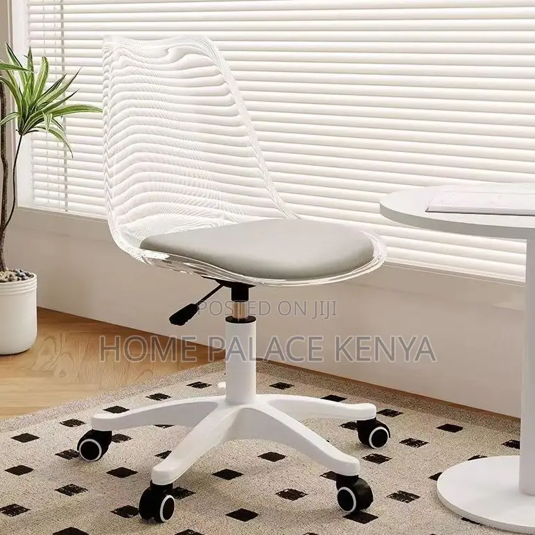 Makeup Chair: Plastic Swivel Chair With Adjustable Height With Wheels
